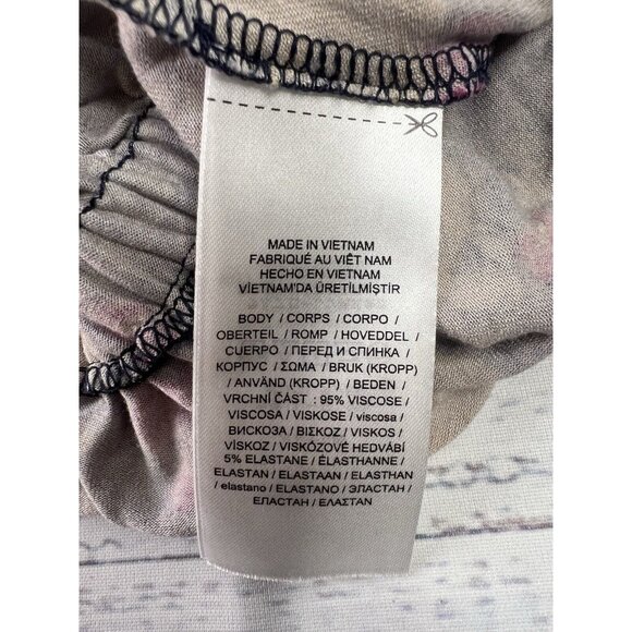 Lauren Ralph Lauren Black Label Peplum Frill Blouse Sz L Blue Floral - Picture 9 of 10